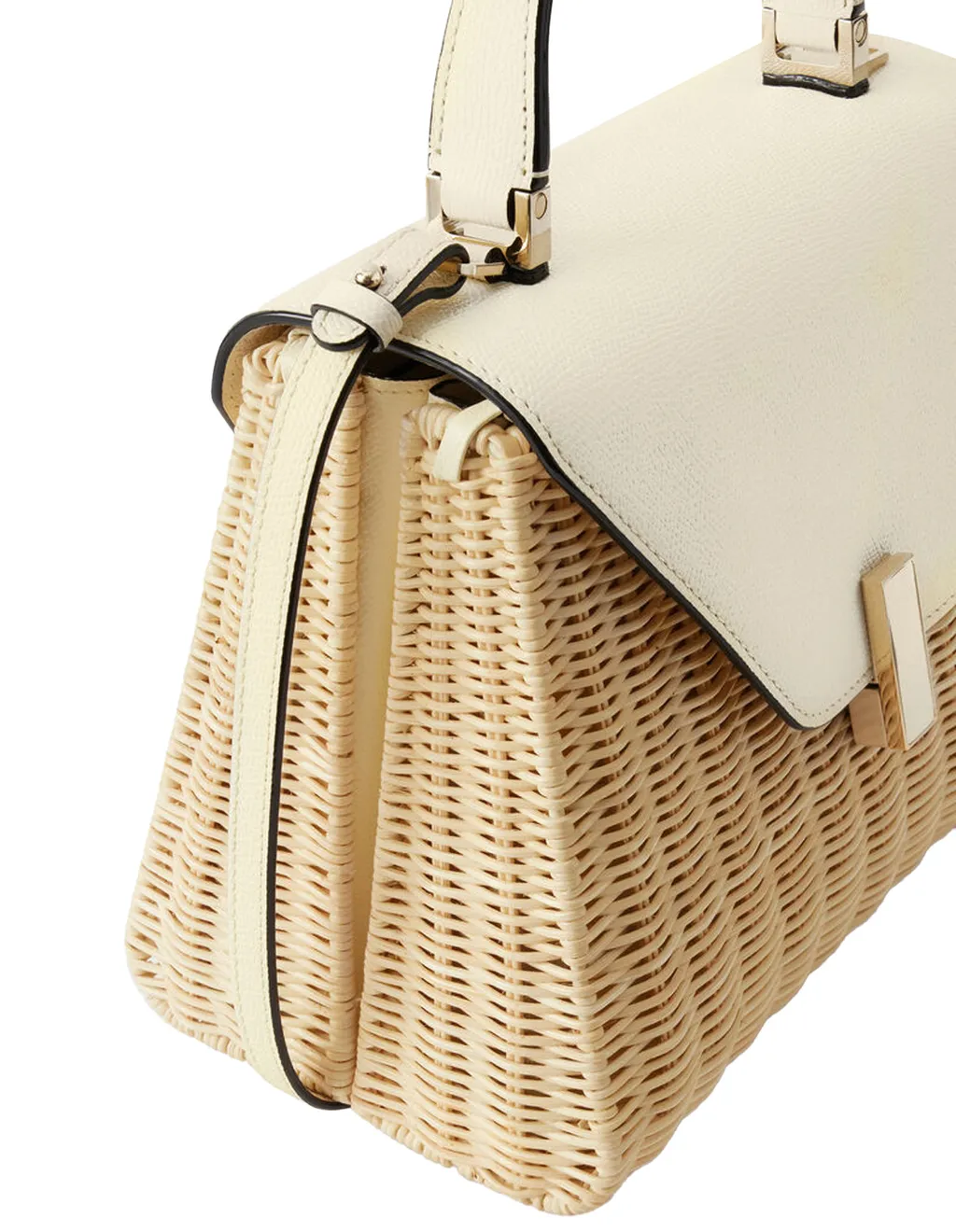 Iside Wicker Top Handle Medium Bag