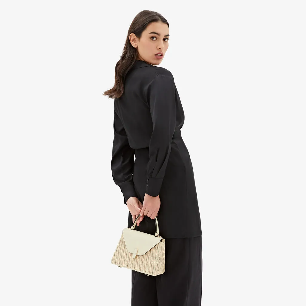 Iside Mini Woven Top Handle Bag