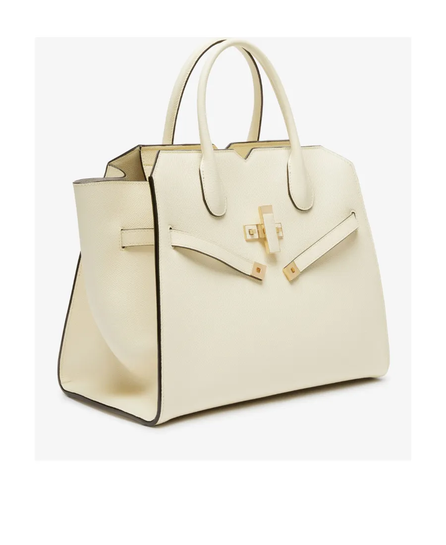 Medium Milano Leather Tote Bag