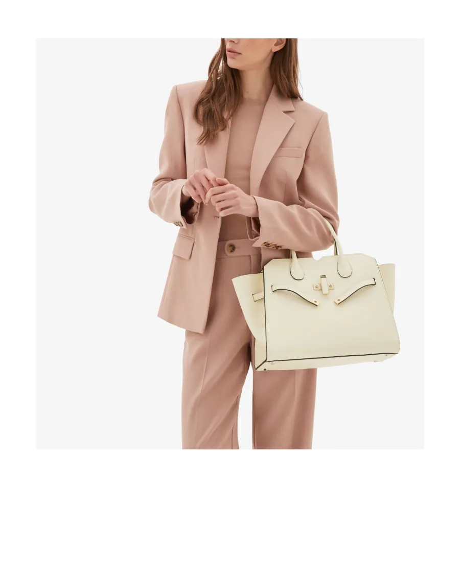 Medium Milano Leather Tote Bag