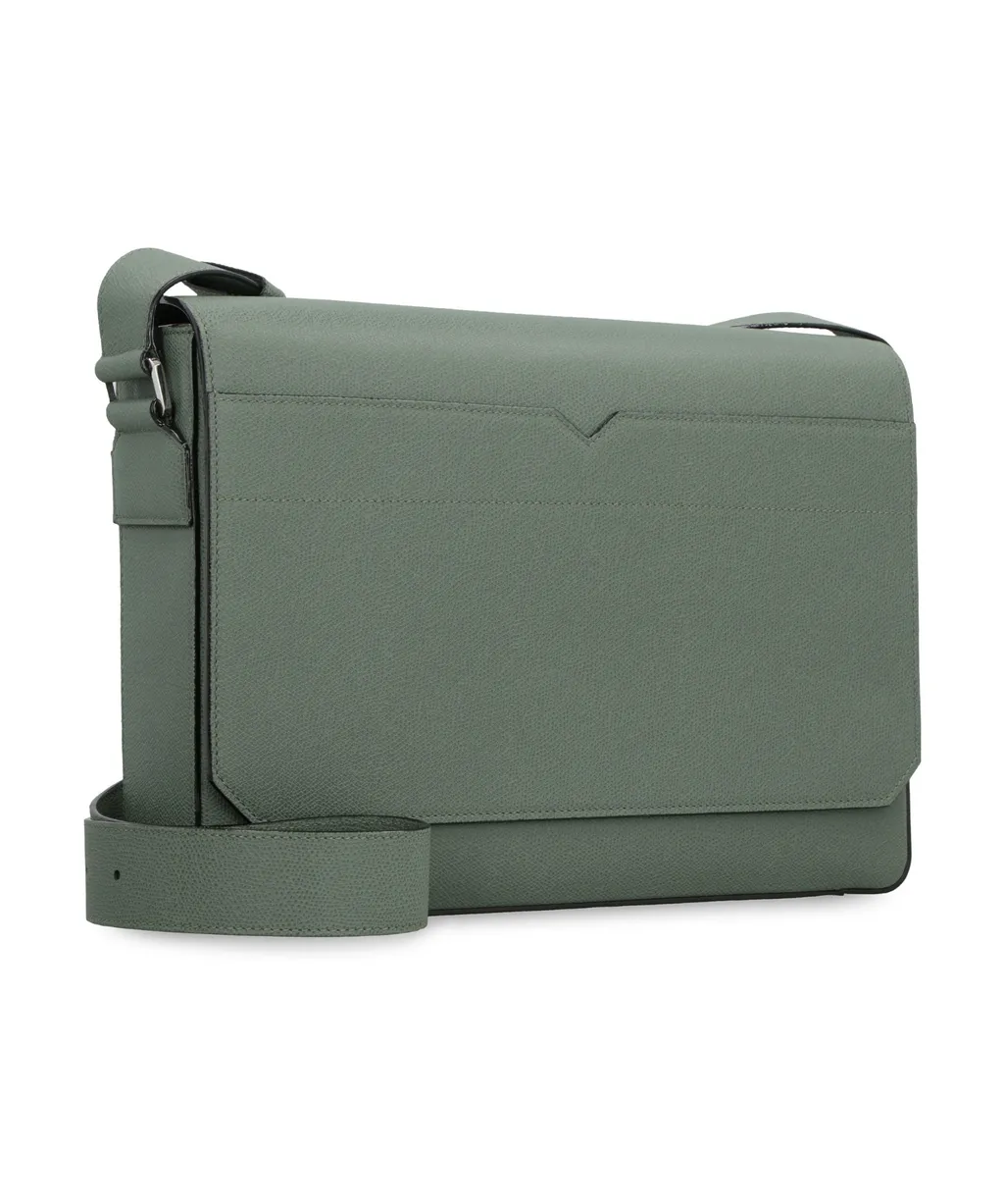V-Line Foldover-Top Messenger Bag