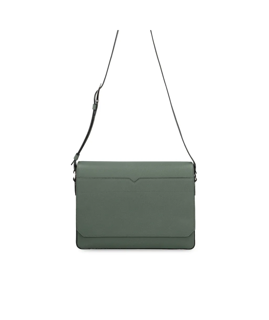 V-Line Foldover-Top Messenger Bag