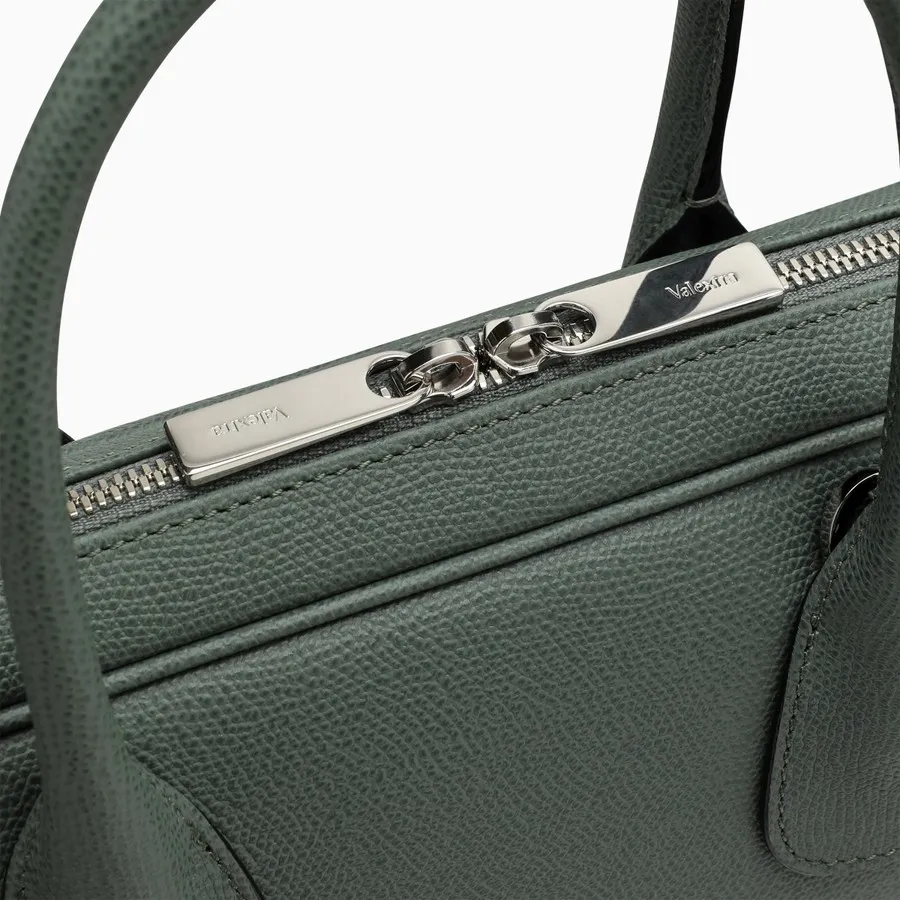 Grained-Texture Zipped Laptop Bag