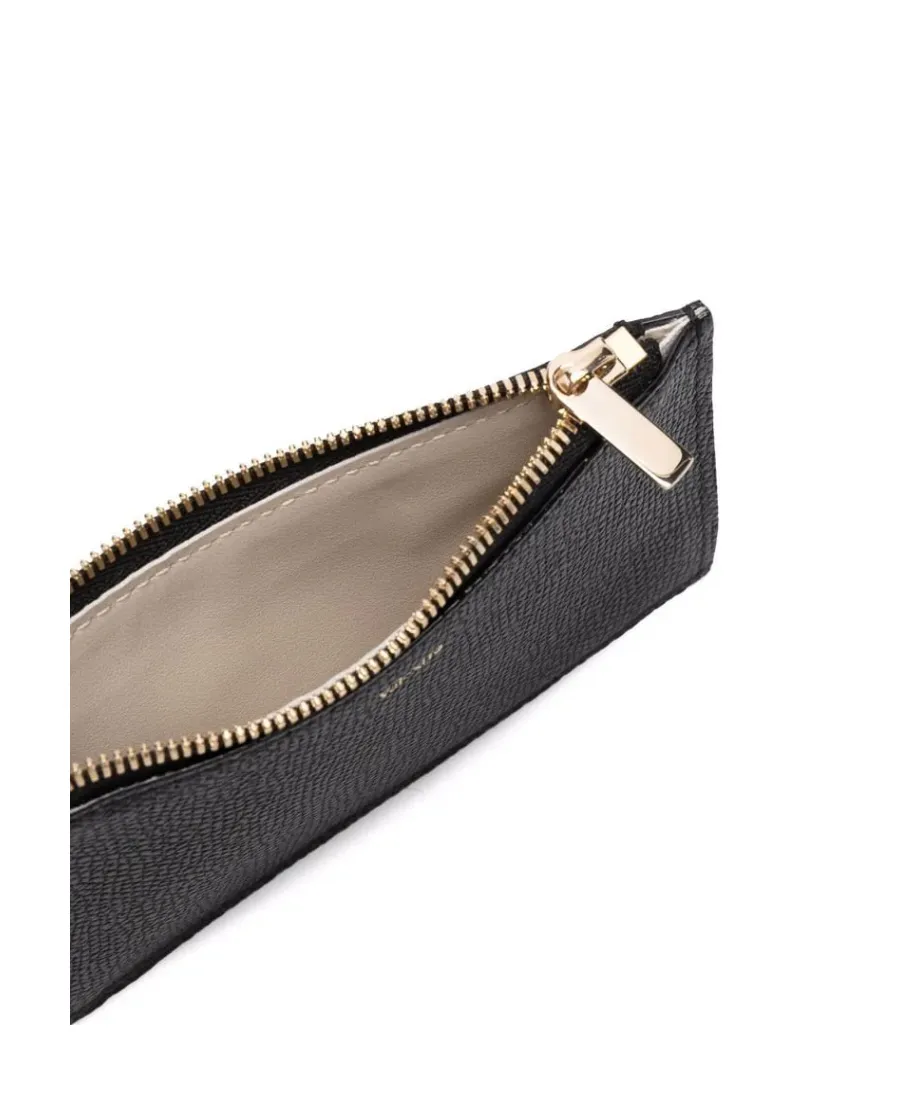 Logo-Printed Zipped Cardholder
