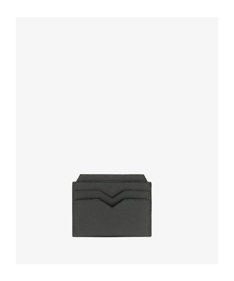 V-Shape Detail Leather Cardholder