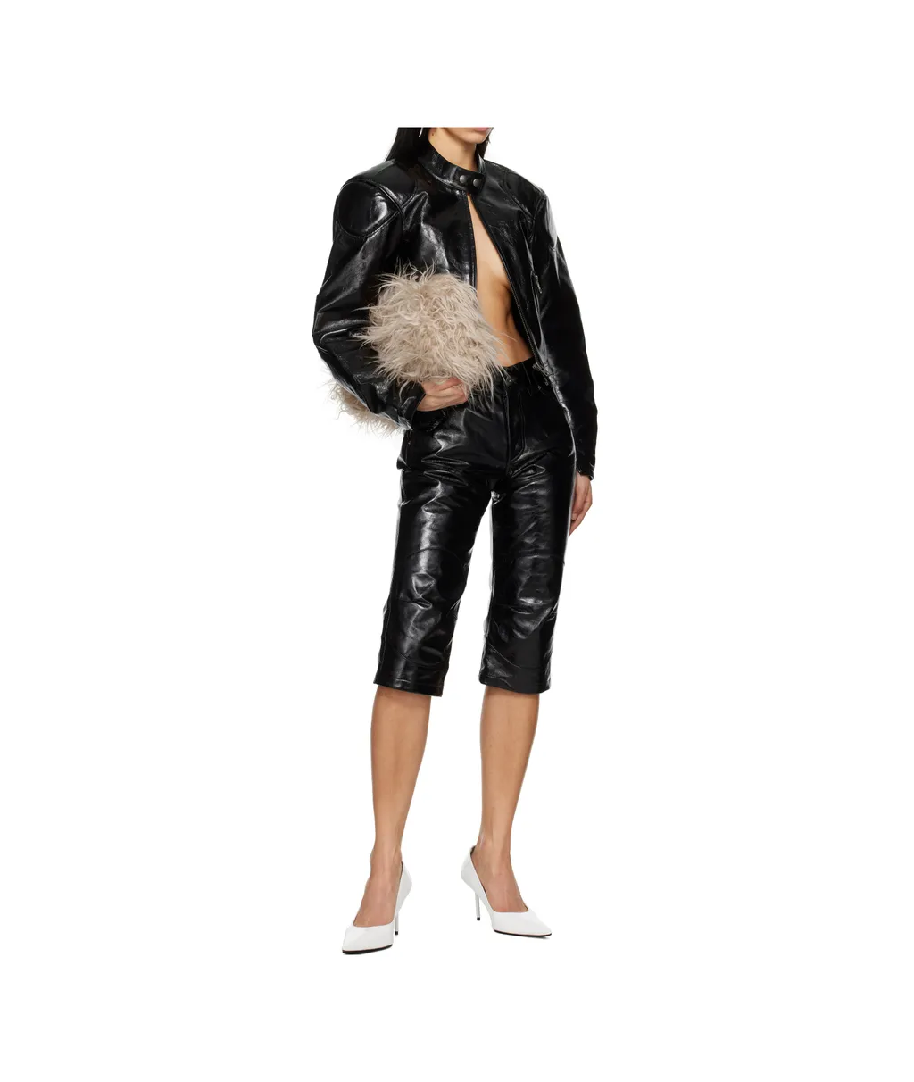 Knee Pad Leather Shorts
