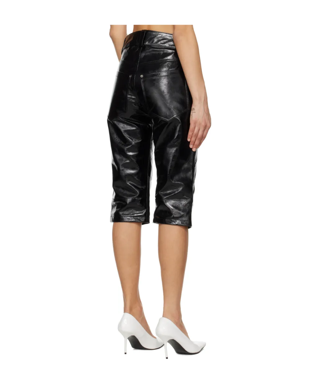 Knee Pad Leather Shorts