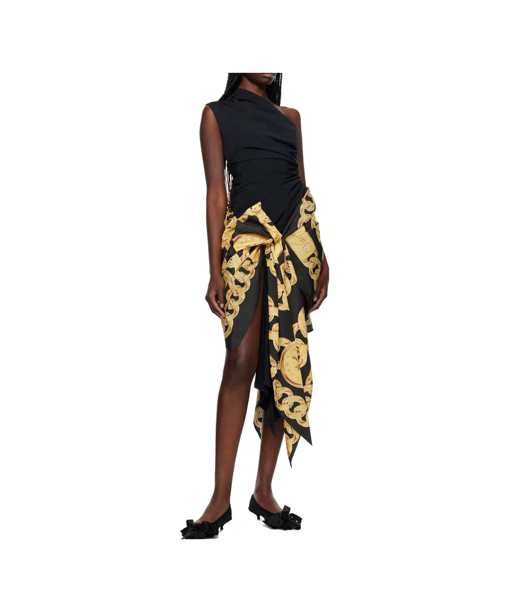 Draped One-Shoulder Dress