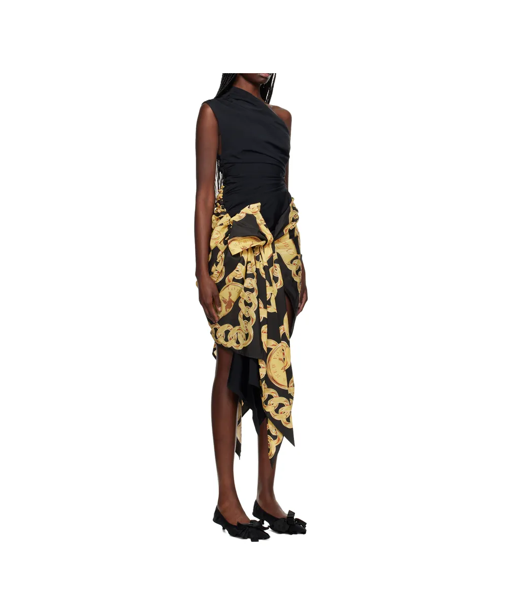 Draped One-Shoulder Dress