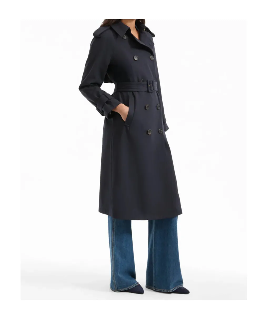 Conneley Dickey Double-Breasted Belted Trench Coat