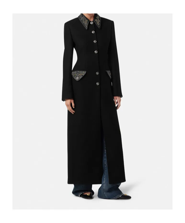 Studded Fitted Column Coat