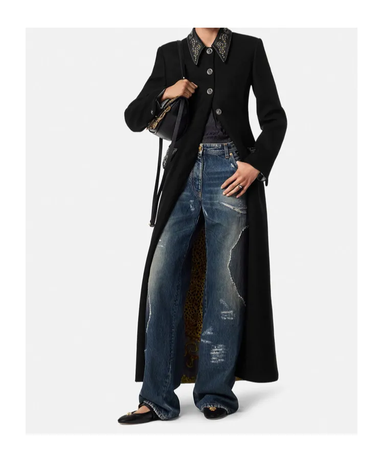 Studded Fitted Column Coat