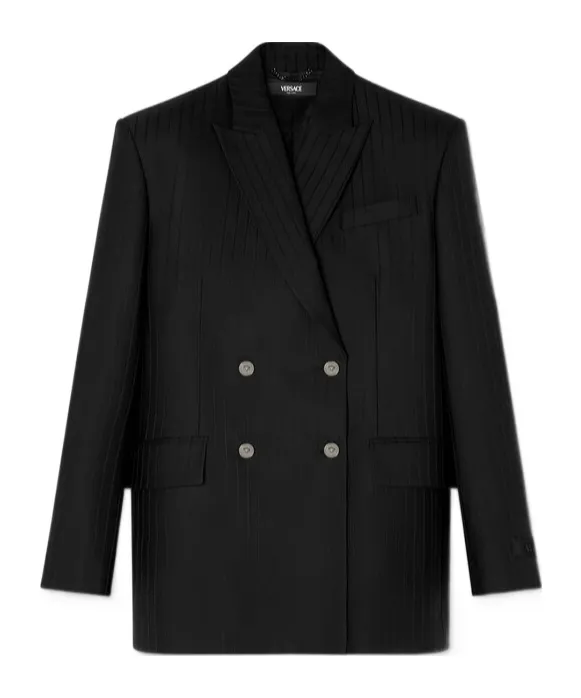 Double Breasted Pinstripe Blazer