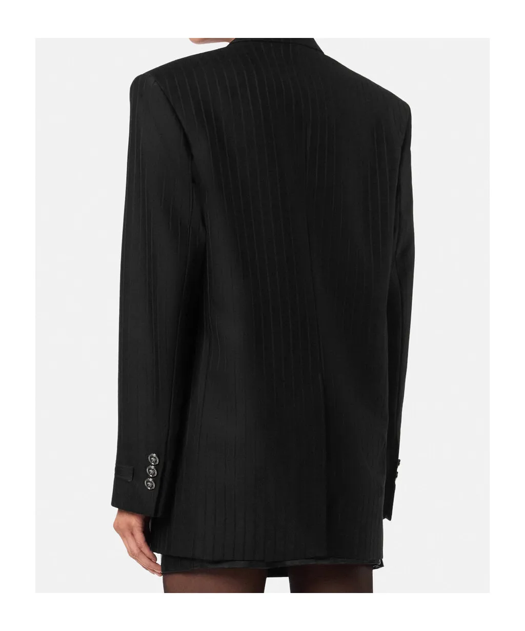 Double Breasted Pinstripe Blazer