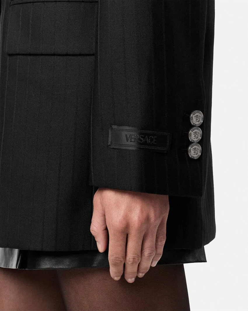 Double Breasted Pinstripe Blazer
