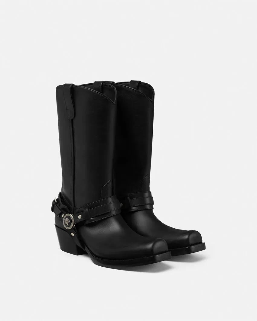 Square-Toe Heeled Boots
