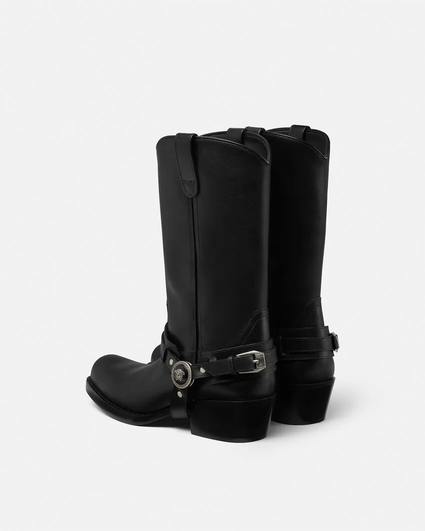Square-Toe Heeled Boots