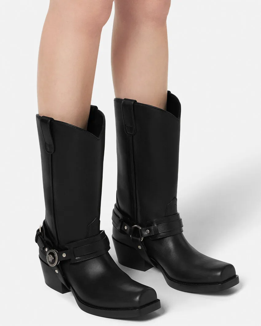 Square-Toe Heeled Boots