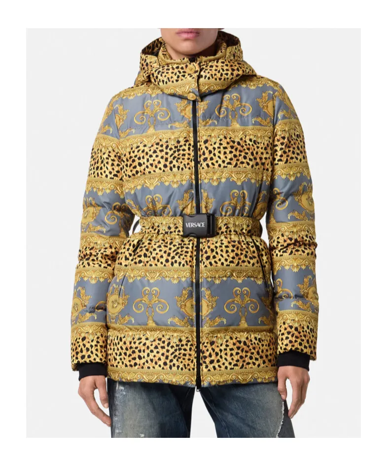 Pattern-Printed Down Jacket