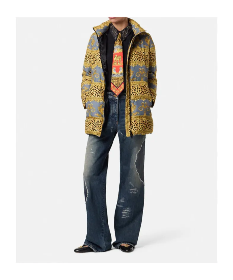 Pattern-Printed Down Jacket
