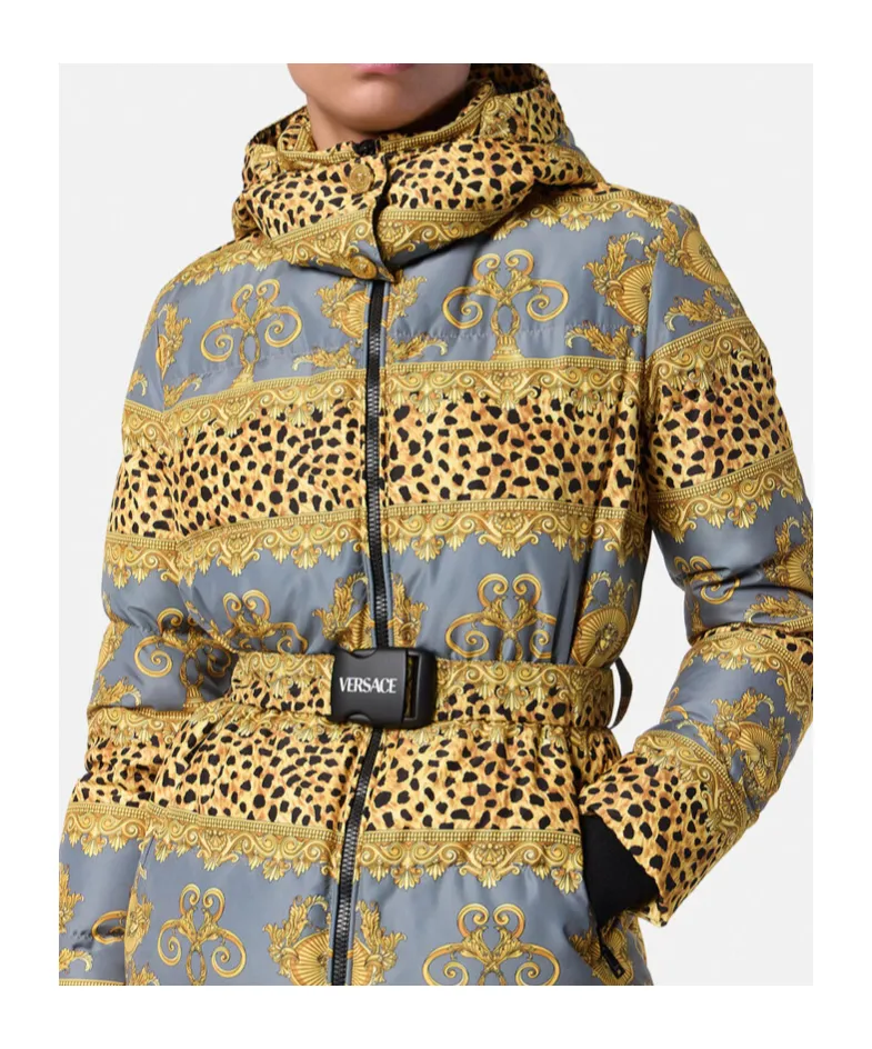 Pattern-Printed Down Jacket