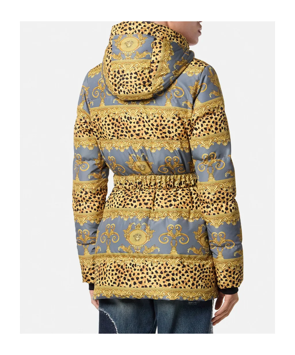 Pattern-Printed Down Jacket