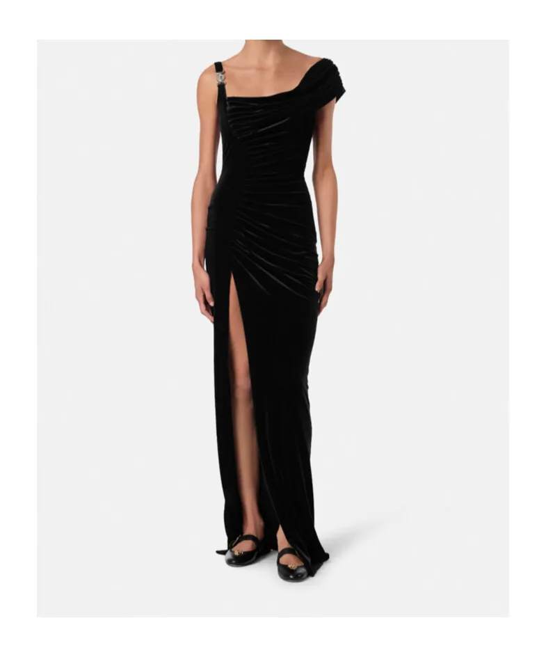 Draped Velvet Dress