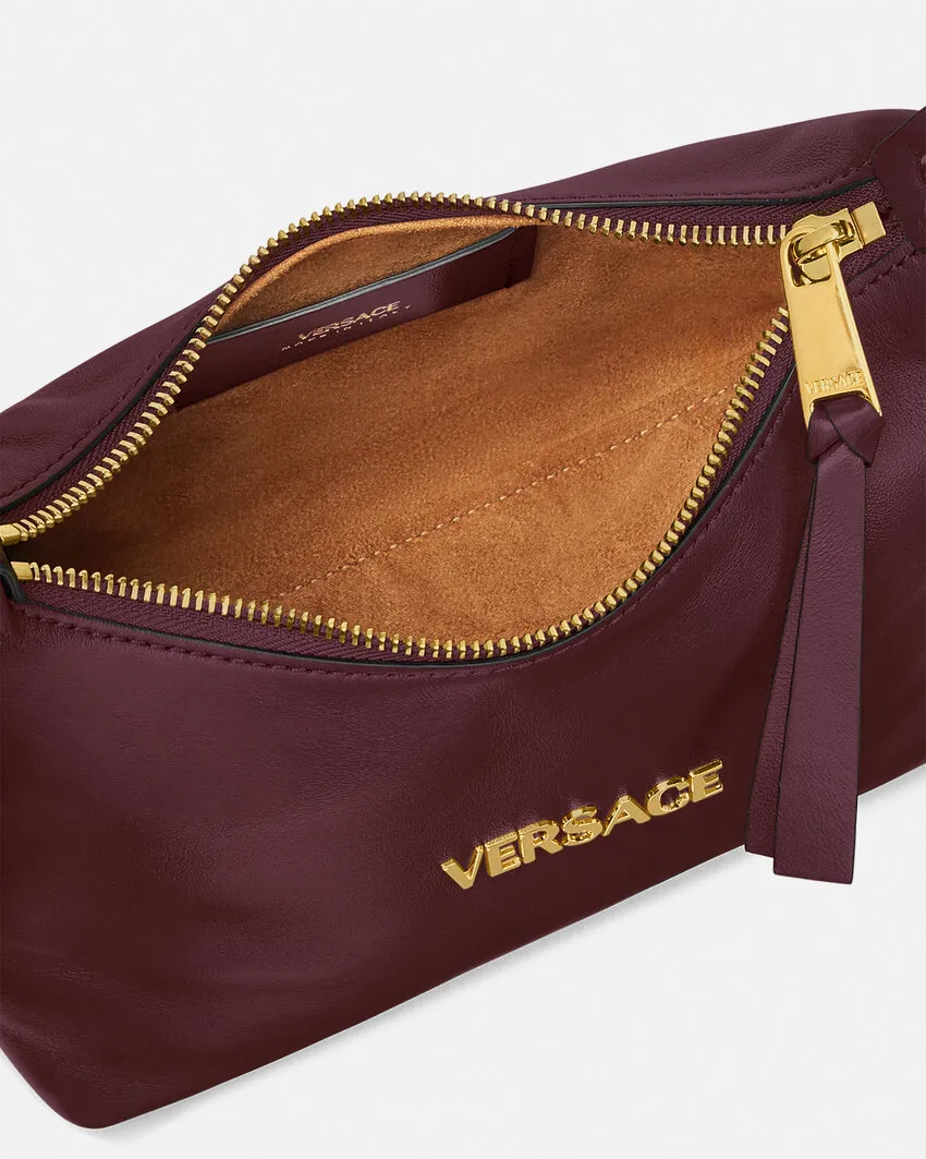 Logo Plaque Zipped Shoulder Bag