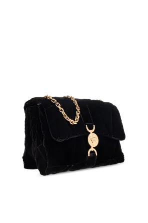 Kleio Chain-Linked Velvet Shoulder Bag