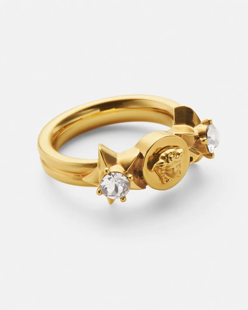 Logo-Engraved Embellished Ring