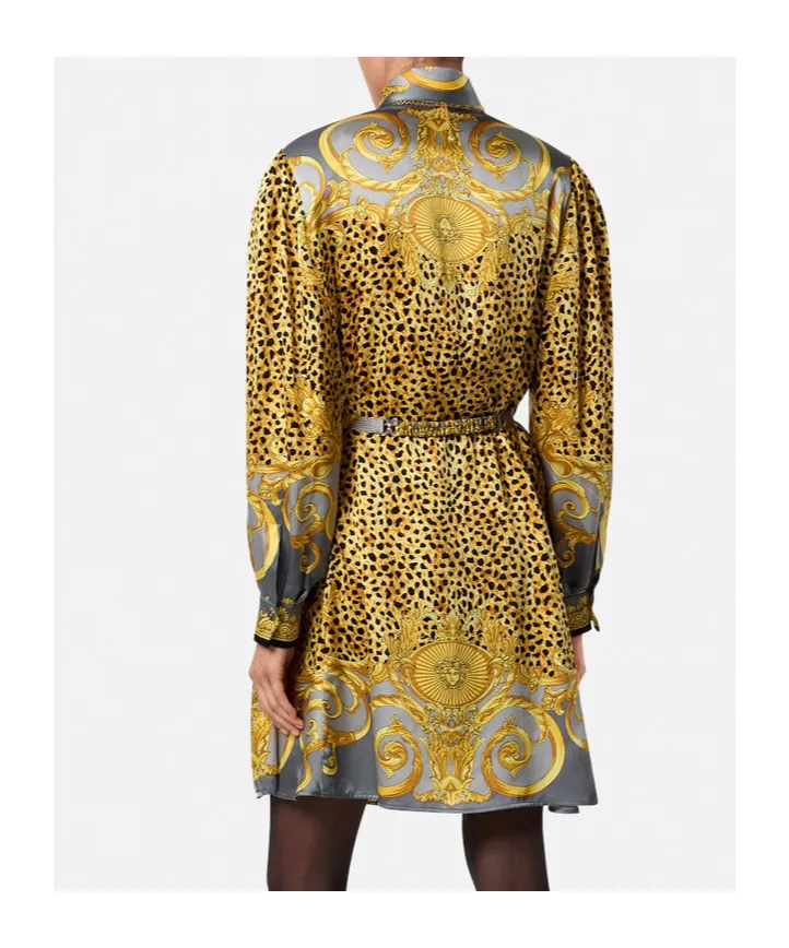 Long-Sleeved Belted Dress