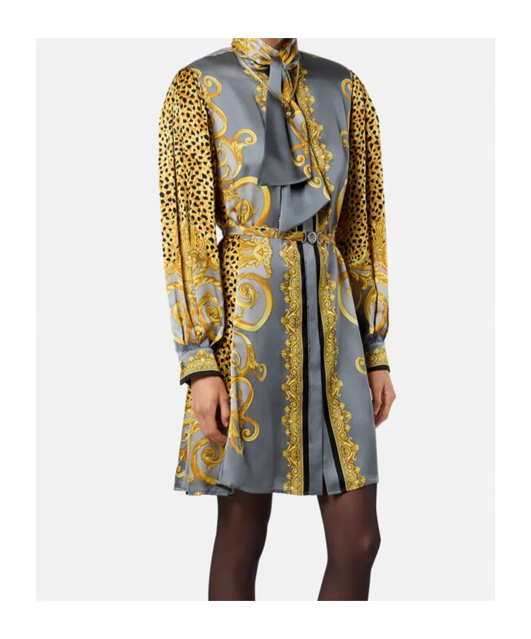Long-Sleeved Belted Dress