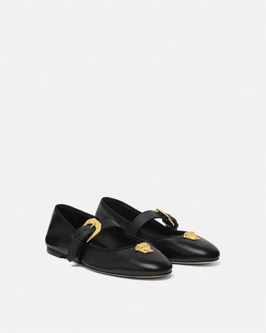 Medusa-Buckle Ballet Flats