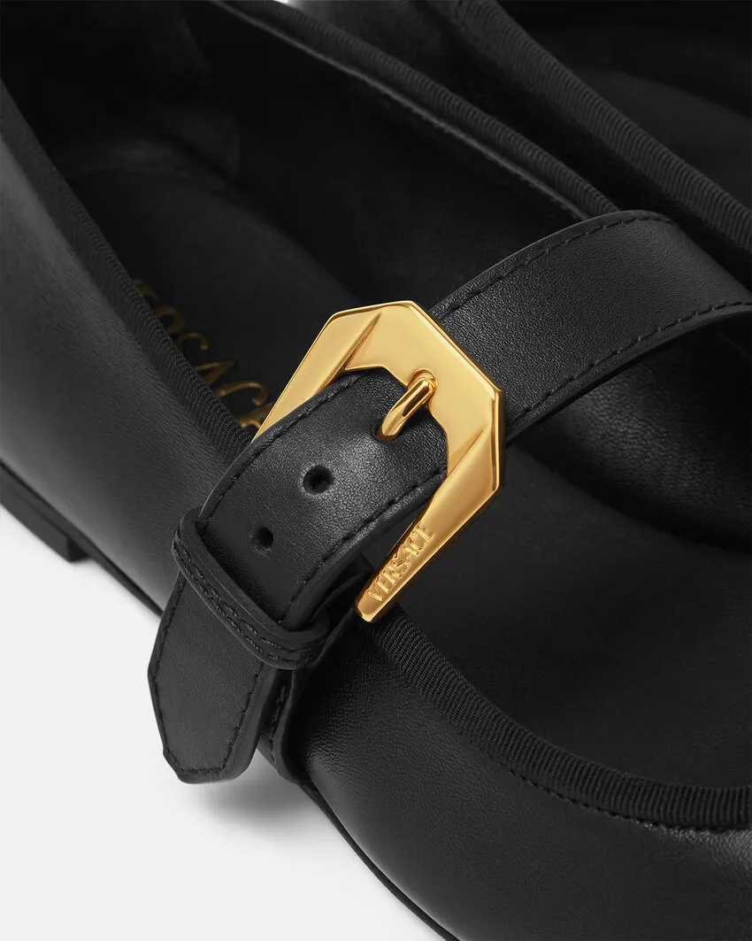 Medusa-Buckle Ballet Flats