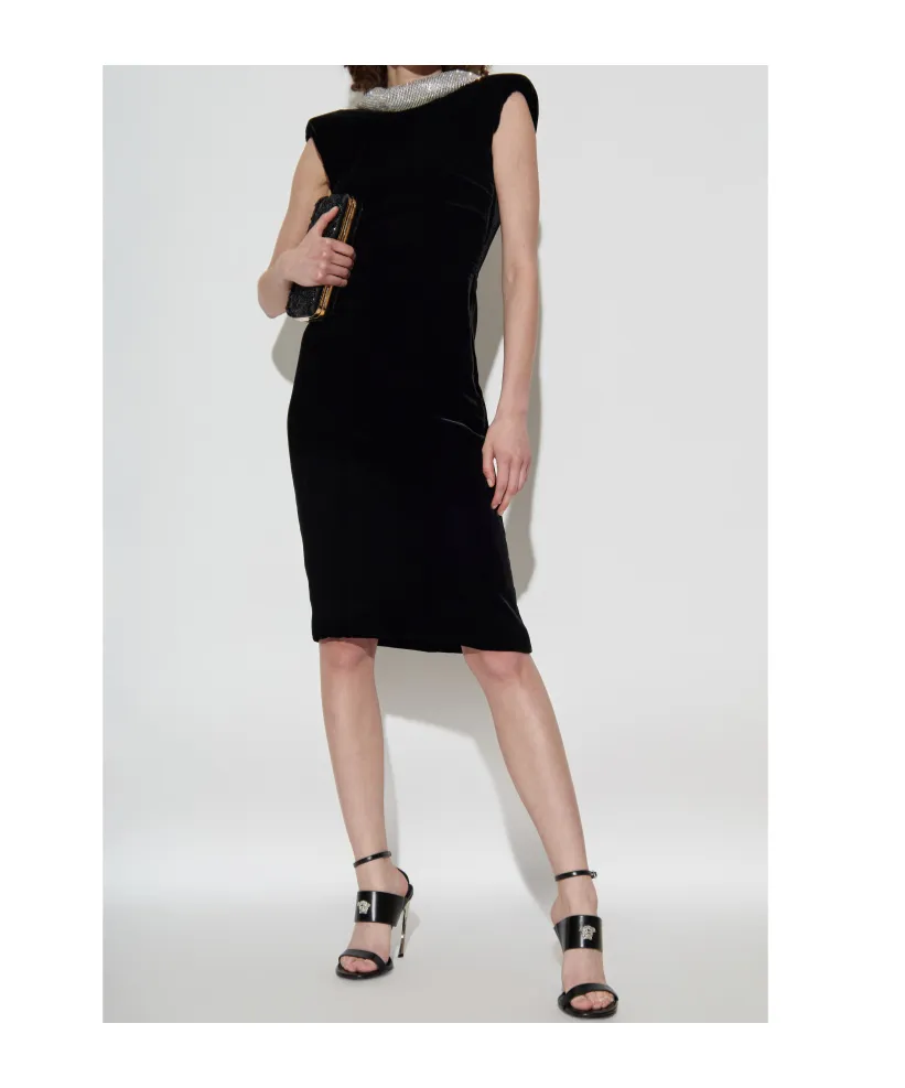 Embellished Velvet Dress