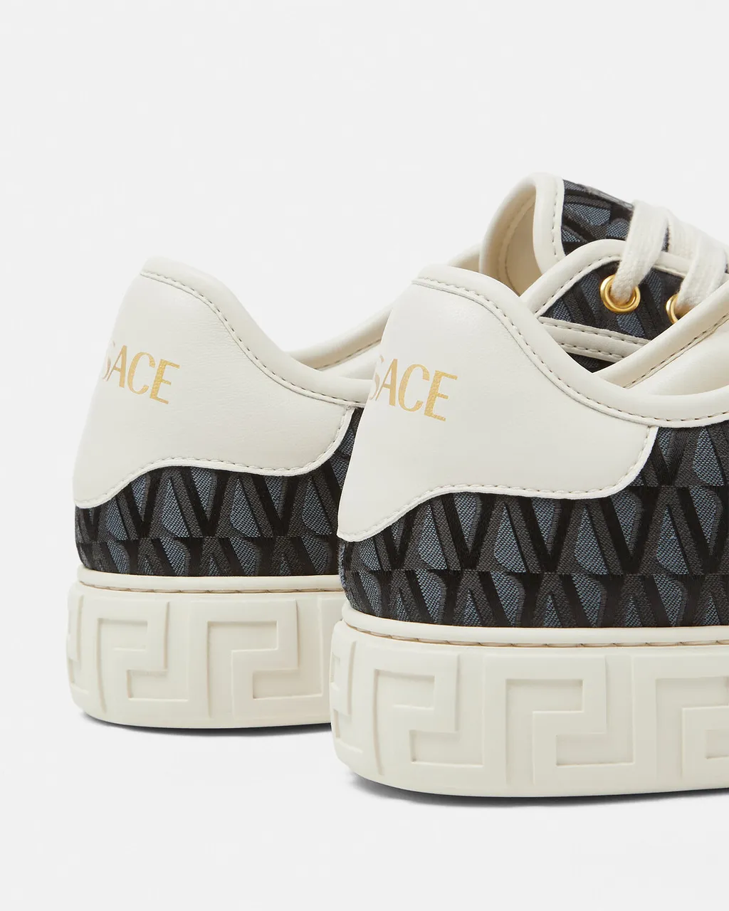 Greca-Pattern Lace-Up Sneakers