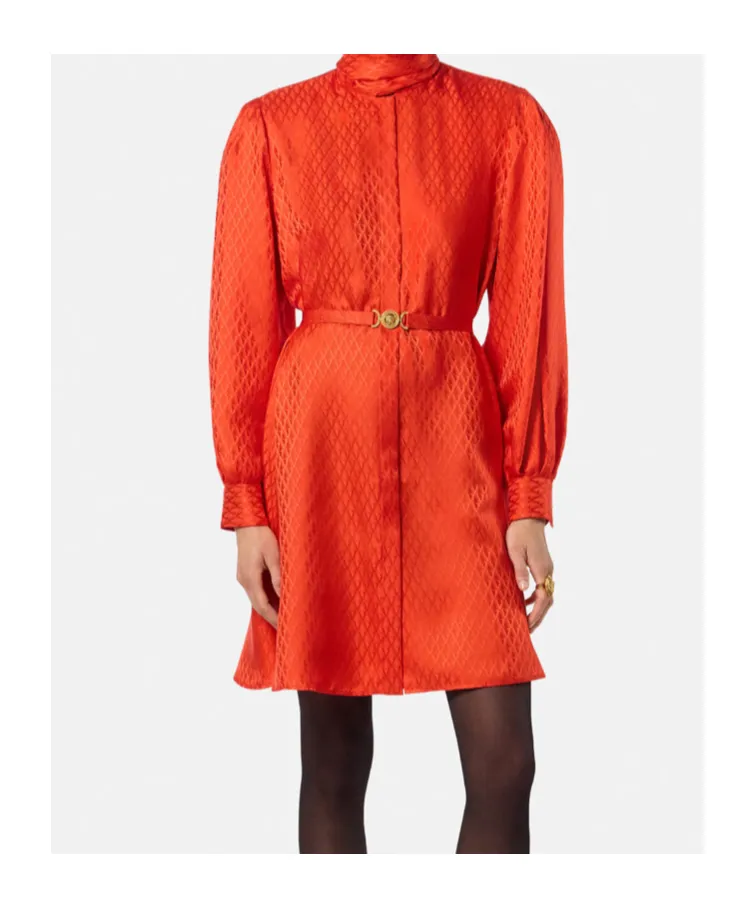 Belted Long-Sleeved Dress