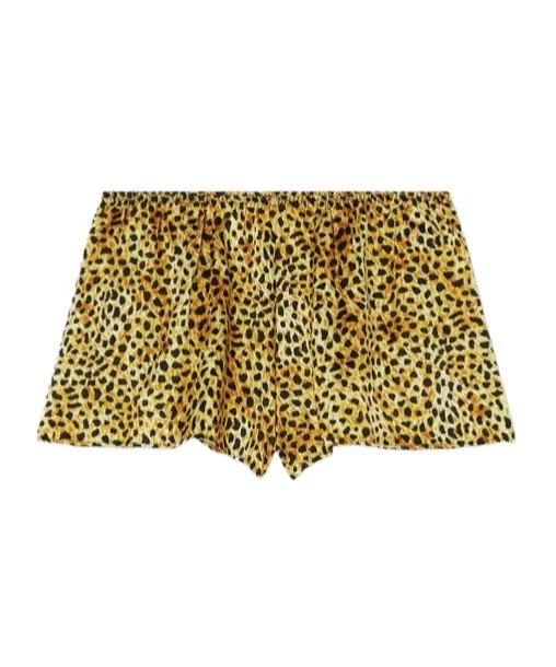 Leopard-Print Silk Shorts