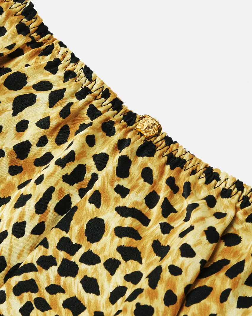 Leopard-Print Silk Shorts