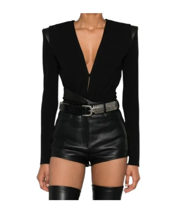 Deep V-Neck CrÊPe Bodysuit