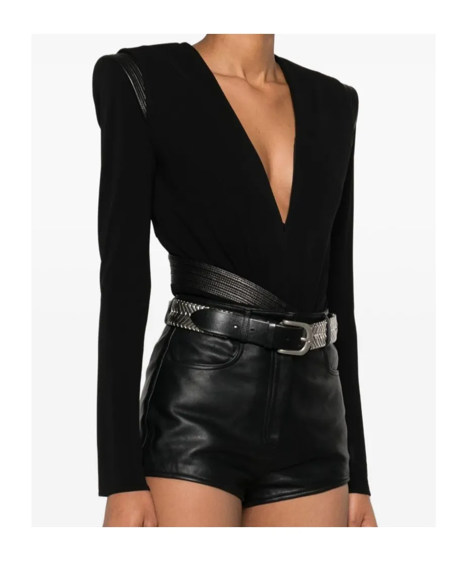 Deep V-Neck CrÊPe Bodysuit