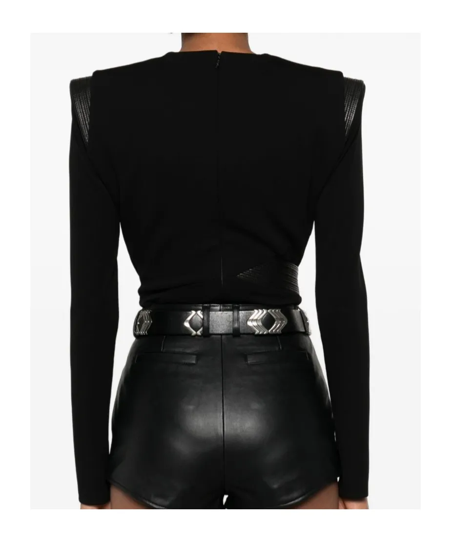 Deep V-Neck CrÊPe Bodysuit