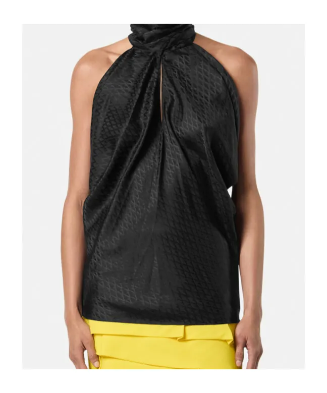 Neck-Tie Textured Top