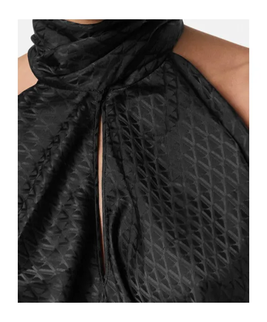 Neck-Tie Textured Top