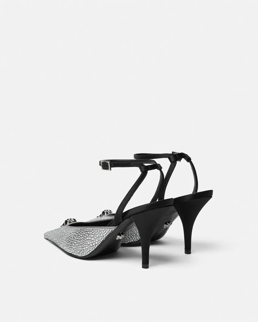 85Mm Crystal La Medusa Slingback Pumps