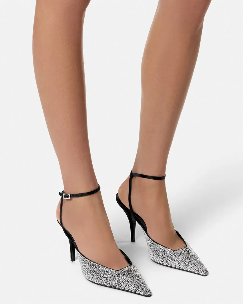 85Mm Crystal La Medusa Slingback Pumps