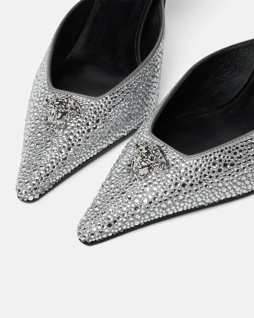 85Mm Crystal La Medusa Slingback Pumps