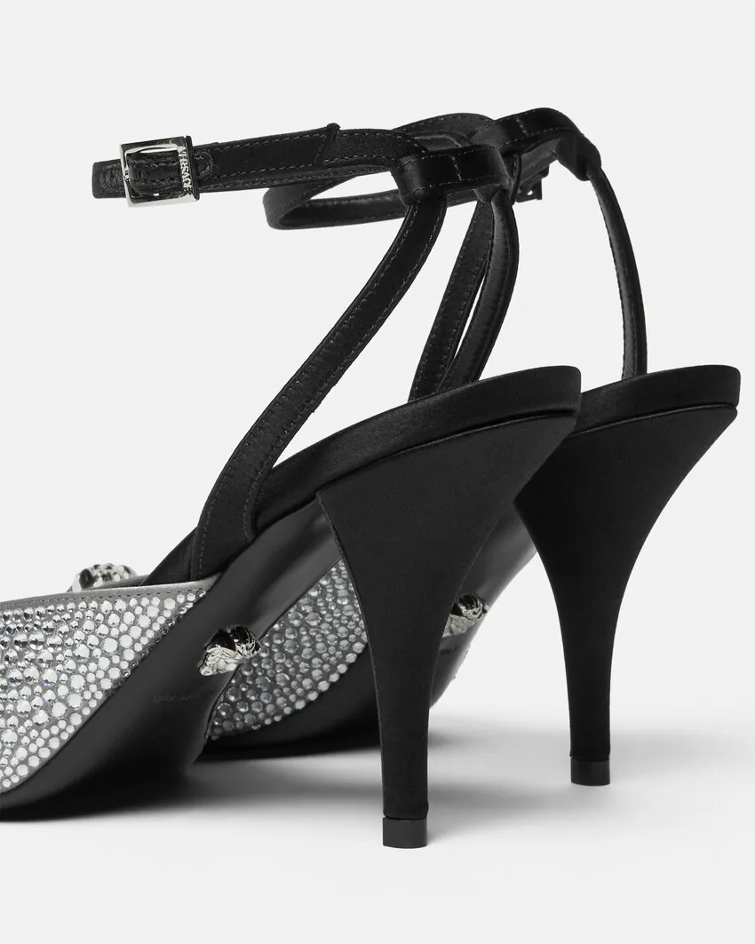 85Mm Crystal La Medusa Slingback Pumps