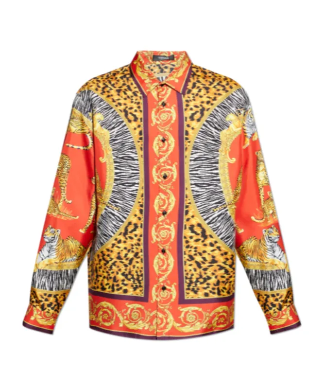 Wild Cats Printed Silk Shirt