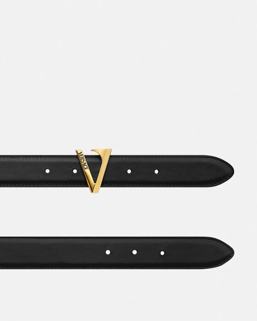 V-Buckle Leather Belt